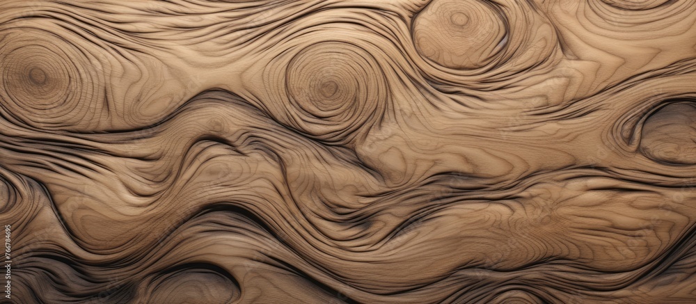 A detailed close-up of a wooden texture showcasing a captivating and complex pattern A detailed close-up of a wooden texture showcasing a captivating and complex pattern