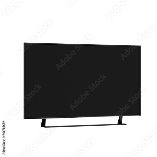 Black flat screen tv isolated background 3D realistic render