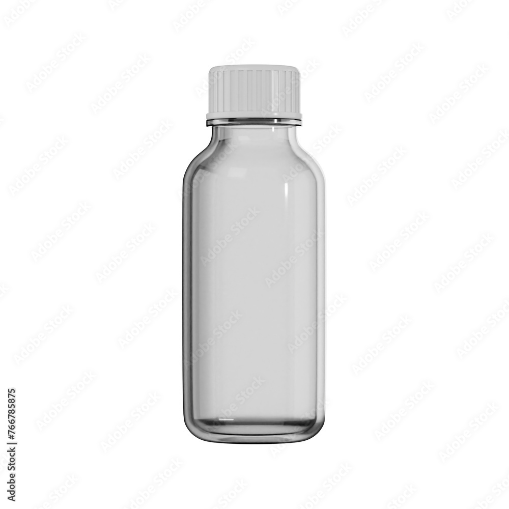 Transparant bottle body care icon. 3d rendering skincare Transparant bottle body care icon. 3d rendering skincare