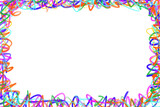 colorful pencil scribble border elements