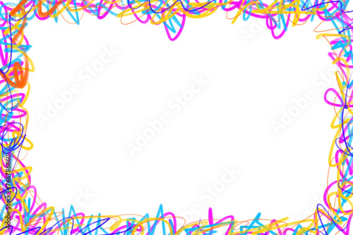 colorful crayon scribble border elements