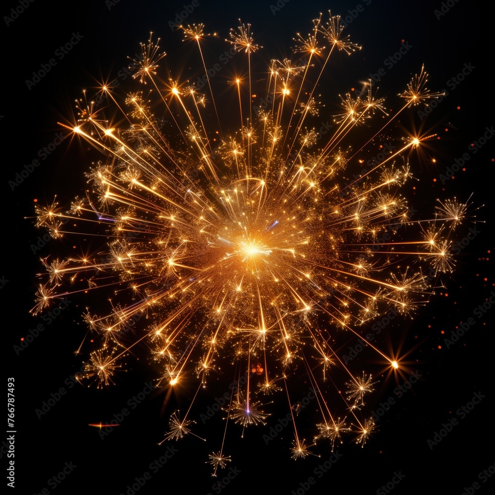 Fototapeta premium colored fireworks, on a black background