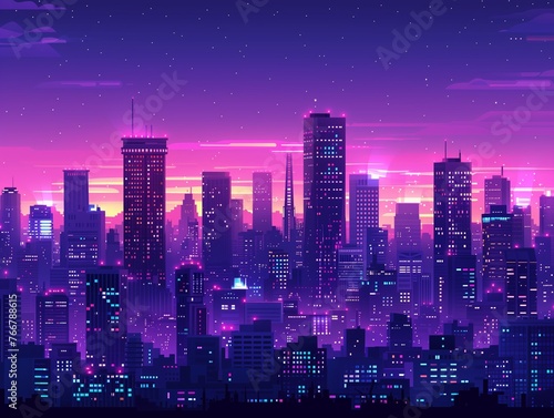 A quiet cityscape at dusk  reflecting the calm and beauty of urban twilight. Generative AI