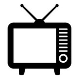 Tv icon. Television symbol isolated on white