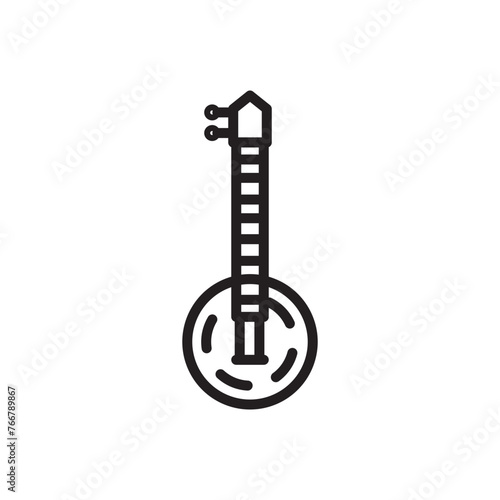 Banjo Guitar Music Line Icon photo