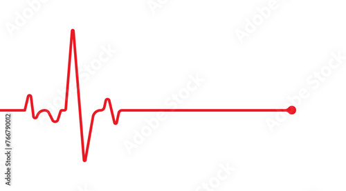 Emergency ekg monitoring. Red heart pulse. Heart beat. Electrocardiogram