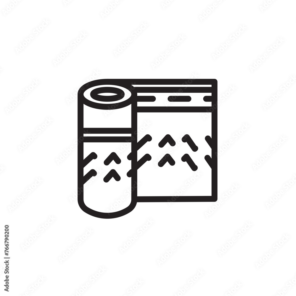 Cotton Fabric Textile Line Icon Cotton Fabric Textile Line Icon