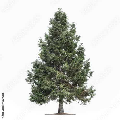 Douglas fir tree isolated on white background