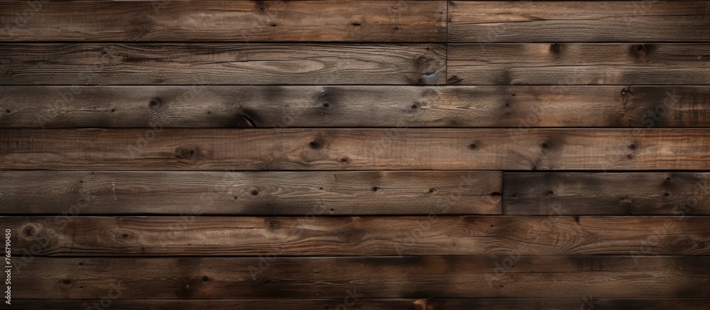 Detailed view of a wooden wall showing numerous wood boards closely aligned and forming a textured surface - obrazy, fototapety, plakaty 