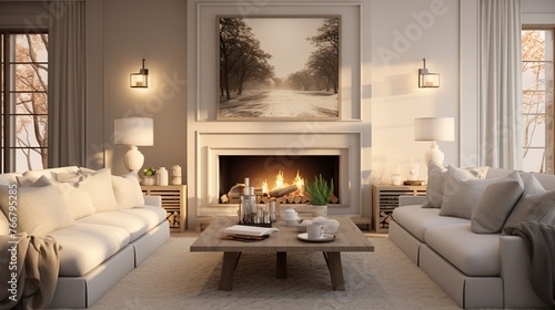 Interior composition of modern sophisticated living room 
