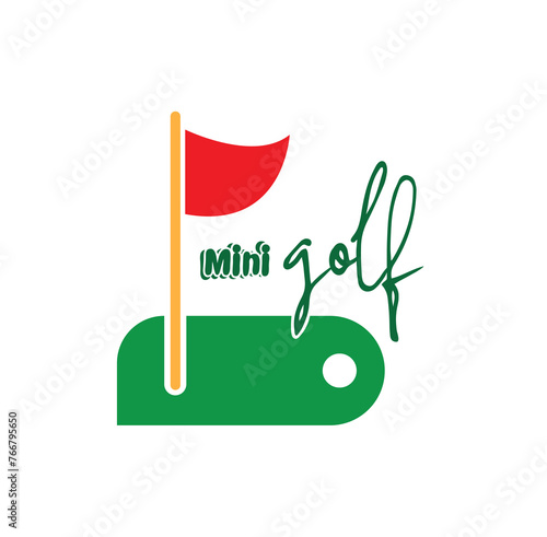 mini golf icon on white background	