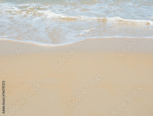 Beautiful horizon Landscape summer panorama front view point tropical sea beach white sand clean and blue sky background calm Nature ocean Beautiful wave water travel at Sai Kaew Beach thailand .