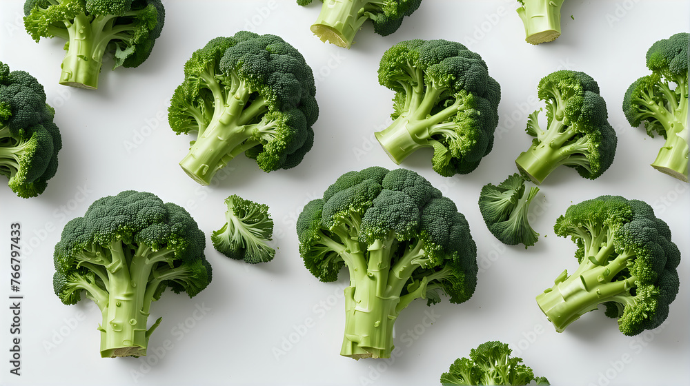 Broccoli on white background whit text space Broccoli on white background whit text space