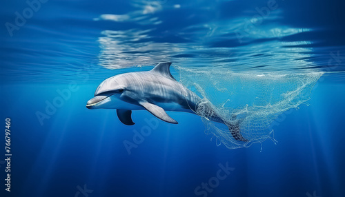 A dolphin swims alone in the sea © terra.incognita