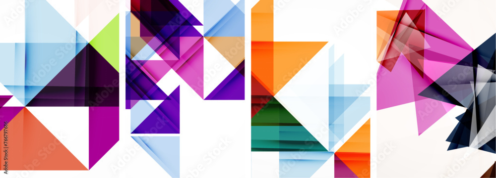Triangle poster set for wallpaper, business card, cover, poster, banner, brochure, header, website