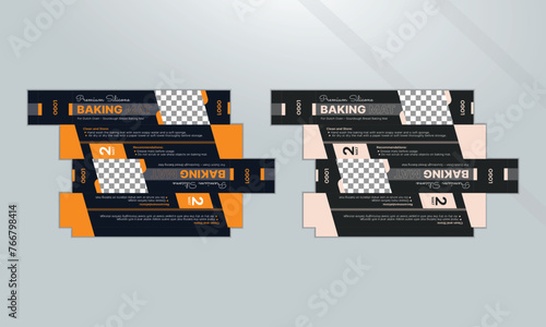 Packaging box design, silicone mat box design, Box die line, black and orange box design, Illustration Vector design Template.
