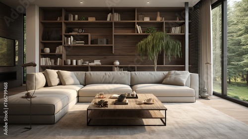 Interior composition of modern sophisticated living room  © john258