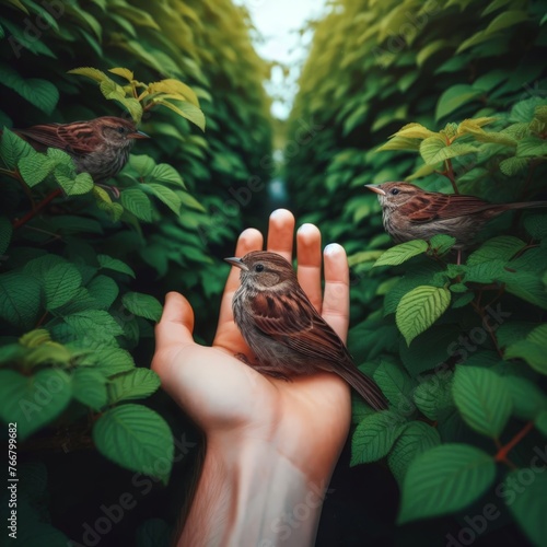 Visualisation of "A bird in the hand is worth two in the bush".
