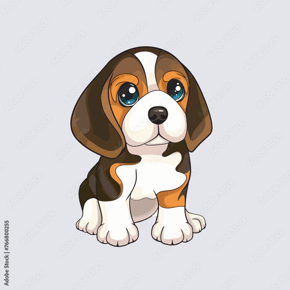Dog, Puppy, Vector, Beagle, Kawaii, Ai