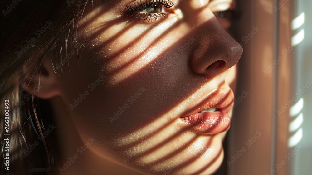 closeup portrait of a beautiful woman
