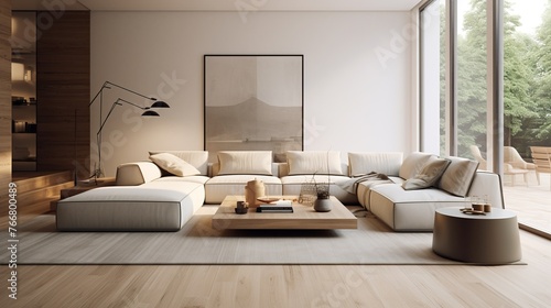 Interior composition of modern sophisticated living room 