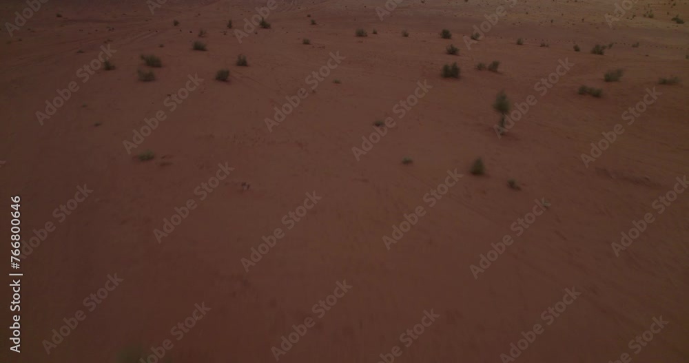 Breathtaking Wadi Rum Desert Landscape, Cinematic Aerial Tilt-up Reveal