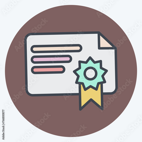 Icon Sertificate. suitable for Bee Farm. Color Mate Style. simple design editable. design template vector. simple illustration