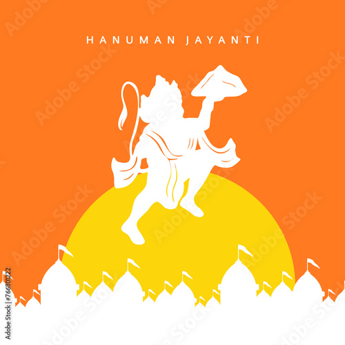 Lord Hanuman Jayanti Social Media Post Vector photo