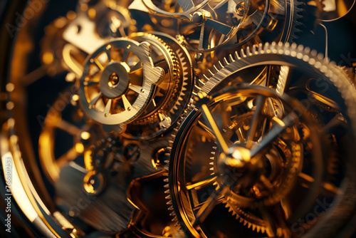Closeup of clockwork gears. Conceptual image of time.