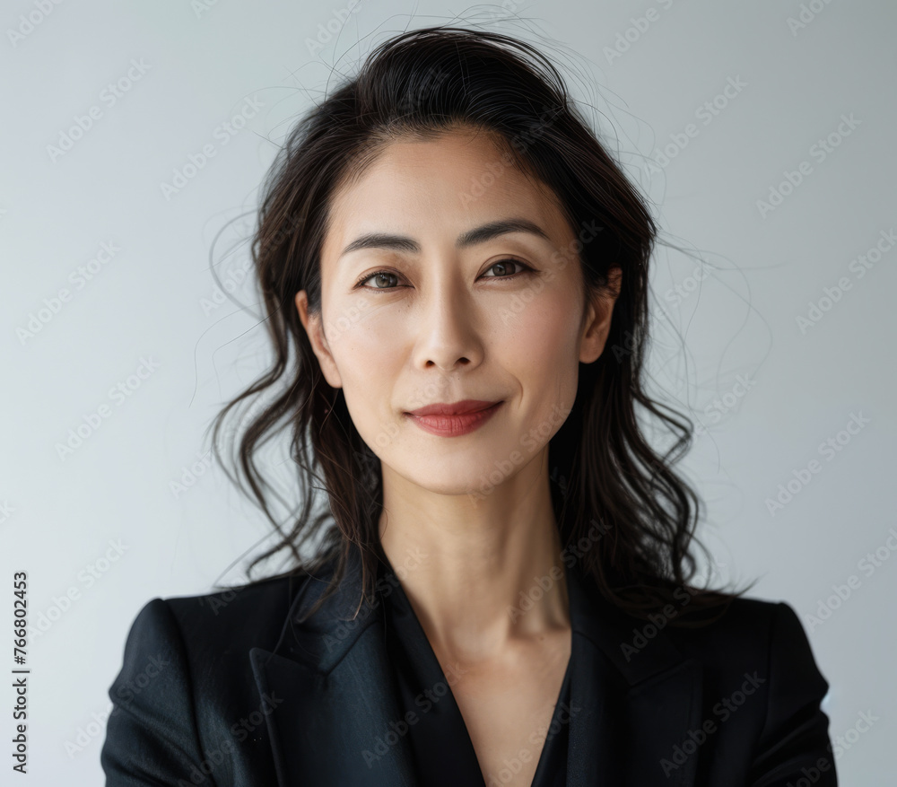 Corporate Asian businesswoman portrait isolate from a copyspace background for text Corporate Asian businesswoman portrait isolate from a copyspace background for text