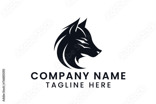 black and white wolf logo design tshirt vector graphic art