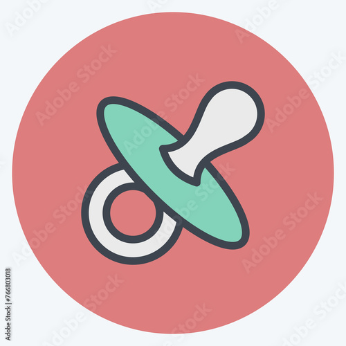 Icon Dummy Teat. suitable for Kids symbol. color mate style. simple design editable. design template vector. simple illustration