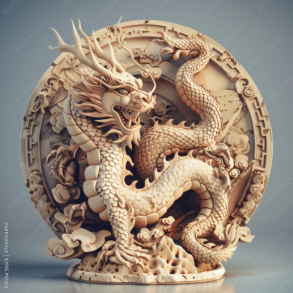 Fototapeta premium Lucky Golden Dragon