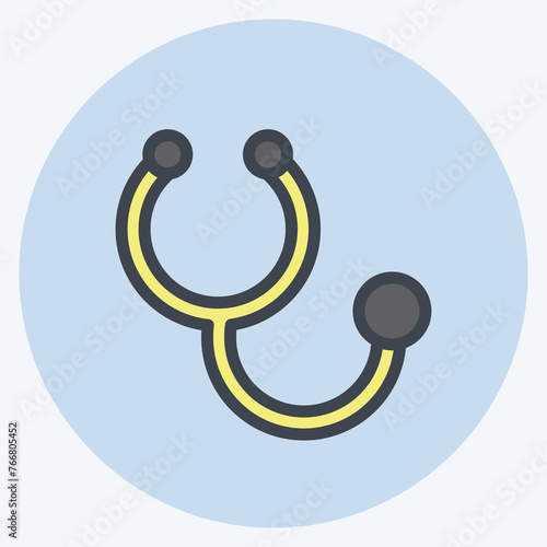 Icon Stethoscope. suitable for education symbol. color mate style. simple design editable. design template vector. simple illustration