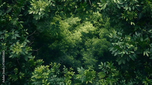 The forest with layers makes a beautiful background, the top layer and the bottom layer make the forest look like it has a hole in the middle