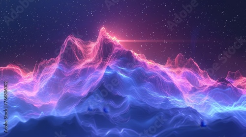 Ethereal mountain mist fantasy theme