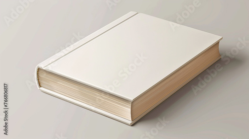 Mockup layout design for a blank book cover that includes shadows for branding. Vector-based artwork. 