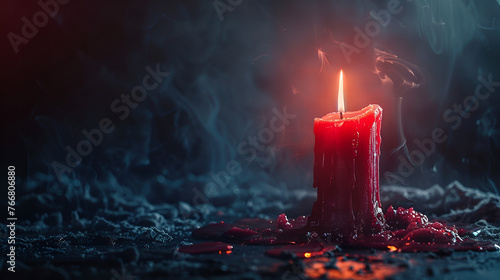 burning candles in the dark , generative ai photo