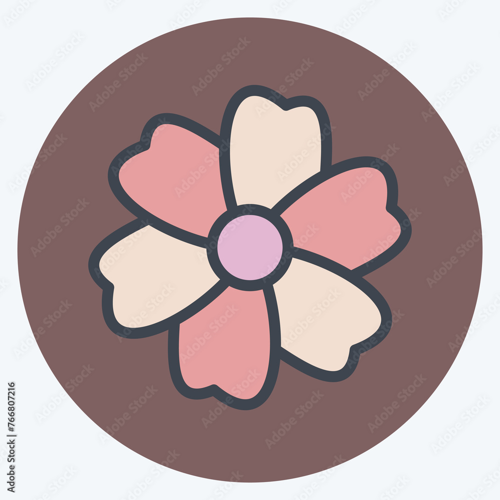 Icon Sakura. suitable for Japanese symbol. color mate style. simple design editable. design template vector. simple illustration