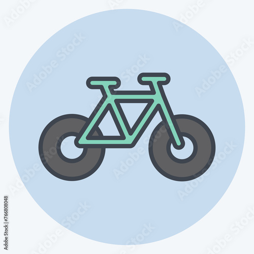 Icon Cycling. suitable for education symbol. color mate style. simple design editable. design template vector. simple illustration