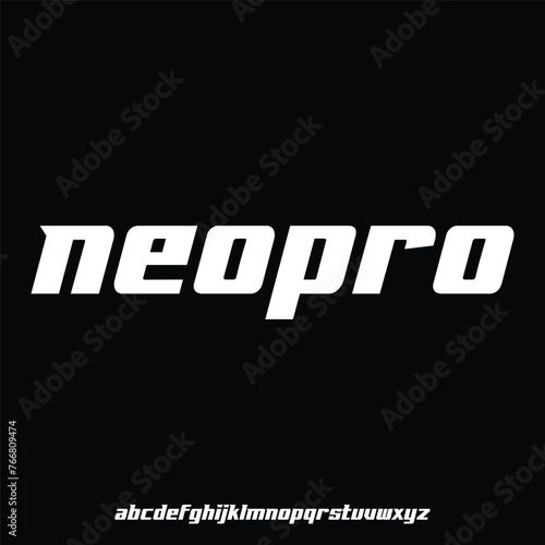 modern geometric sans serif futuristic font alphabet vector set