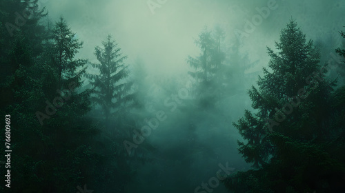 The forest with layers makes a beautiful background, the top layer and the bottom layer make the forest look like it has a hole in the middle © MyBackground