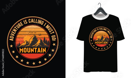 Vector adventure mountain Hiking  t-shirt design