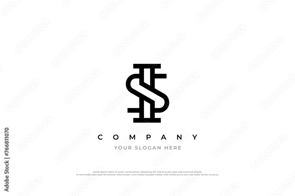 Initial Letter IS or SI Logo Design Initial Letter IS or SI Logo Design
