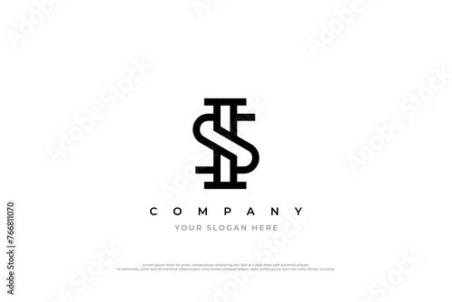 Initial Letter IS or SI Logo Design