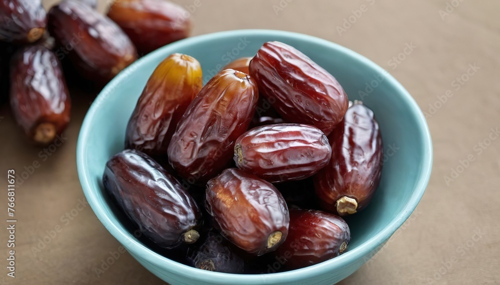 close up of fresh date fruit in a bowl close up of fresh date fruit in a bowl
