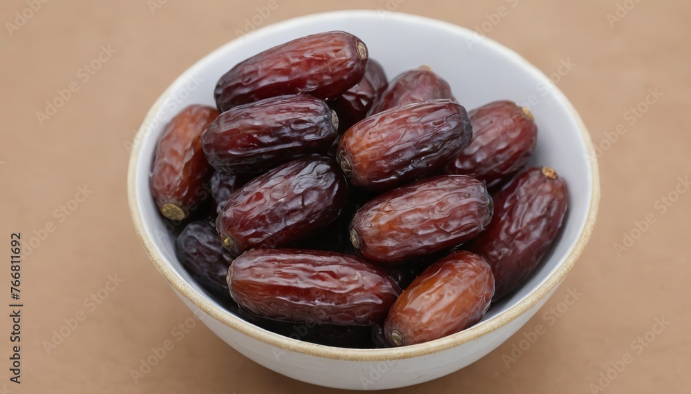 close up of fresh date fruit in a bowl close up of fresh date fruit in a bowl