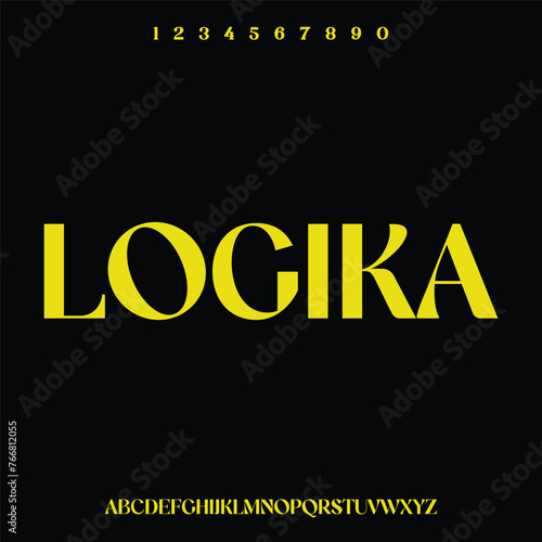 logika uppercase typeface, the futuristic modern alphabet display font vector typeset