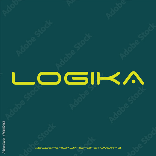 logika uppercase typeface, the futuristic modern alphabet display font vector typeset