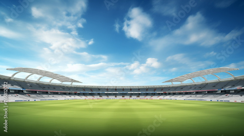 cricket stadium with blue sky